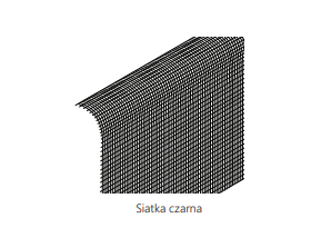 Czarna siatka do moskitier - zbliżenie na teksturę